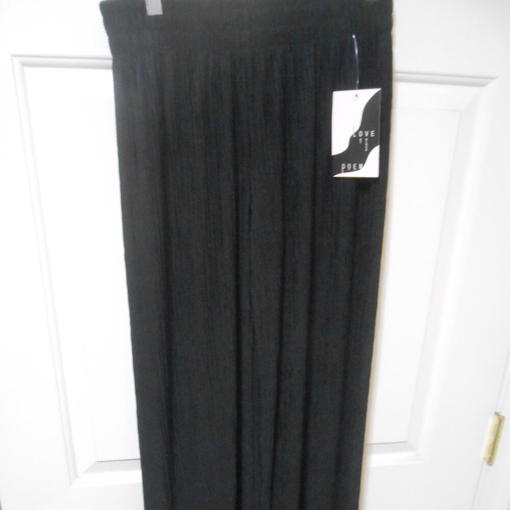 NEW WOMEN'S SZ M DEEP BLK LOVE POEM BY BLOCK DRESS PANTS STRETCH WAISTBAND 👩🎁
